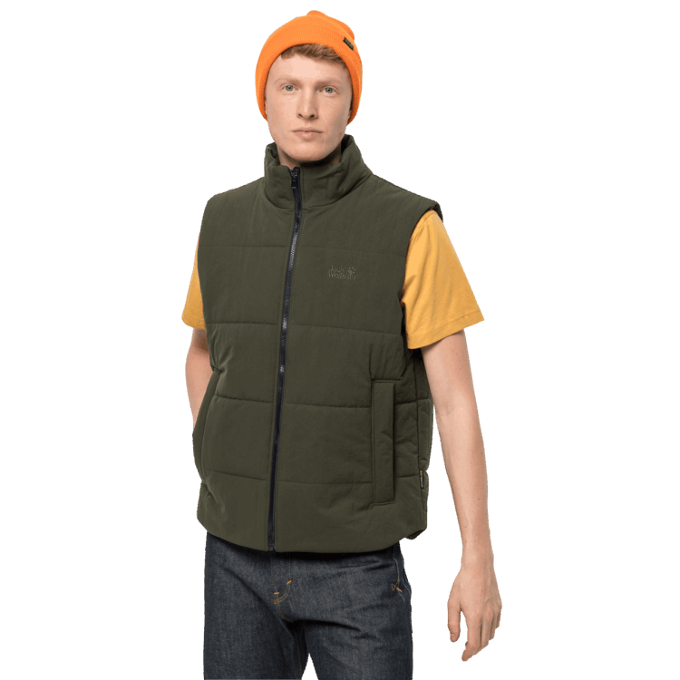 Brand Men's White Frost Vest Brand Jack Wolfskin Bonsai Green