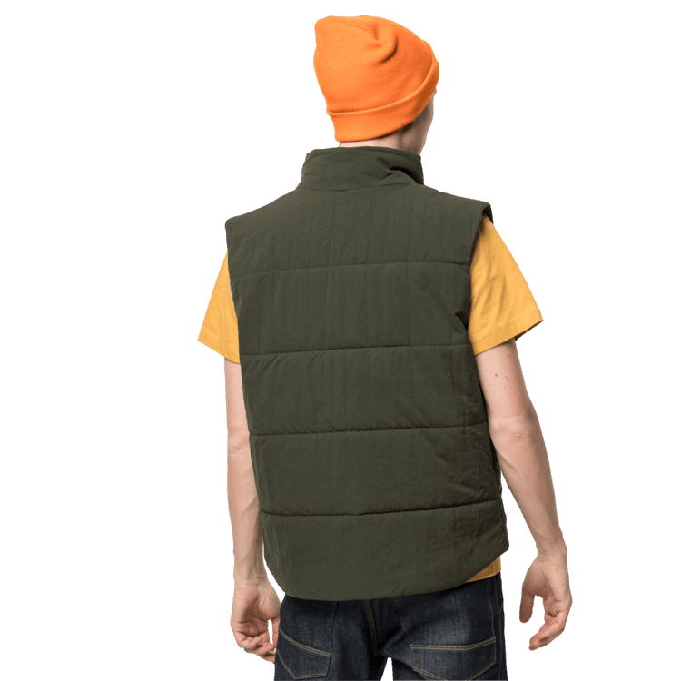 Brand Men's White Frost Vest Brand Jack Wolfskin Bonsai Green