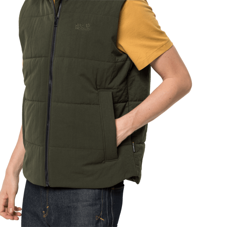 Brand Men's White Frost Vest Brand Jack Wolfskin Bonsai Green