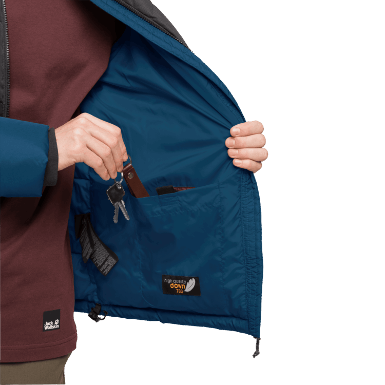Original Brand Jack Wolfskin Poseidon Blue Men's 365 Fearless Down Jacket