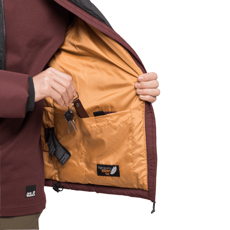 Hot Brand Jack Wolfskin Men's 365 Fearless Down Jacket Cordovan Red