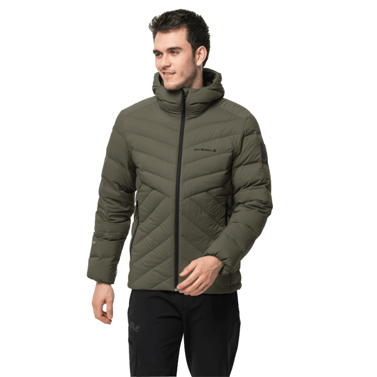 Collection Grape Leaf Men's Athletic Down Jacket Brand Jack Wolfskin