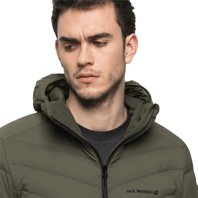 Collection Grape Leaf Men's Athletic Down Jacket Brand Jack Wolfskin