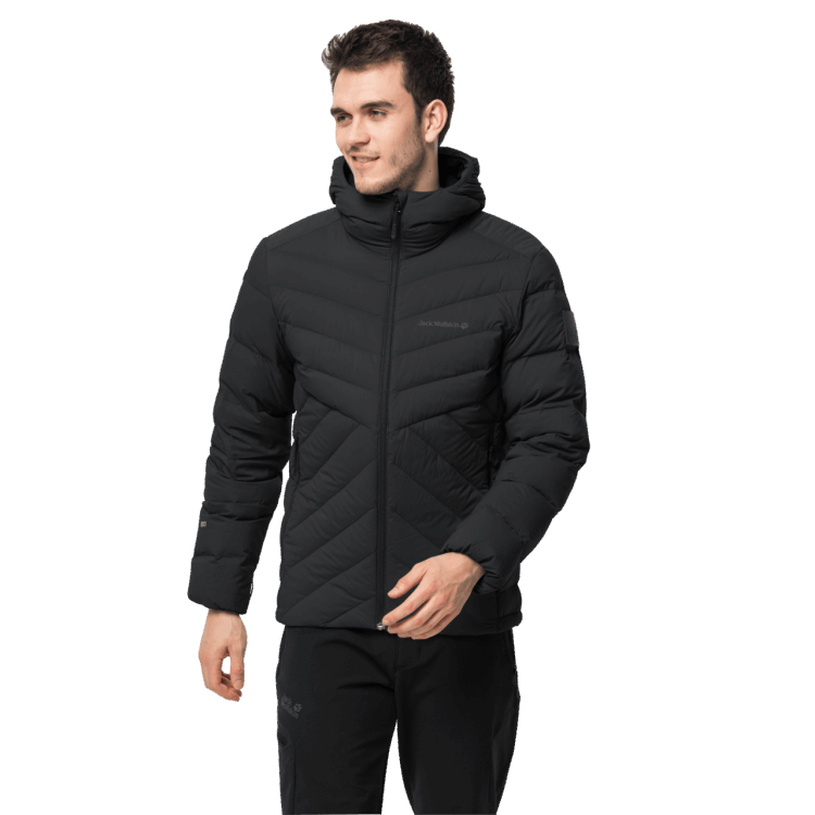 Men's Athletic Down Jacket Brand Jack Wolfskin Black Collections
