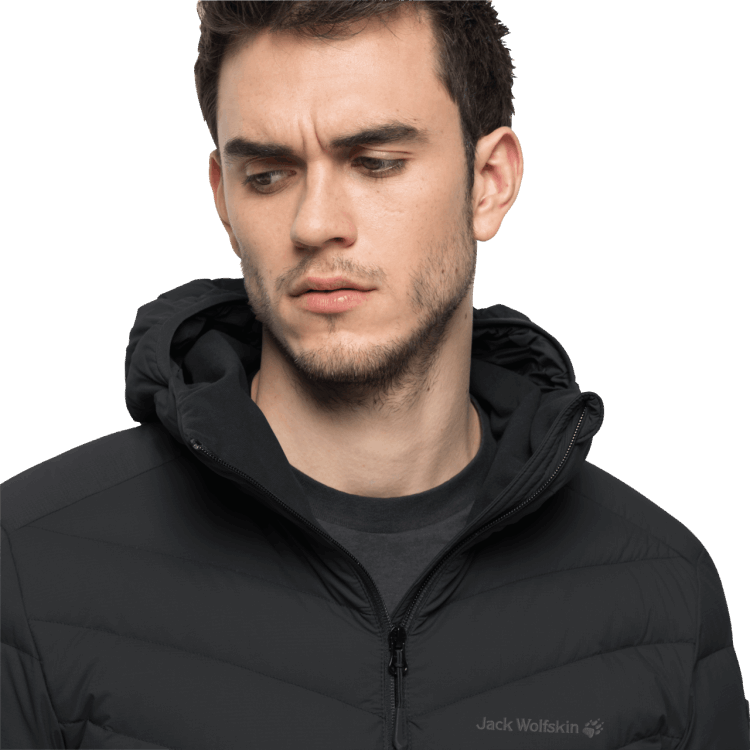 Men's Athletic Down Jacket Brand Jack Wolfskin Black Collections