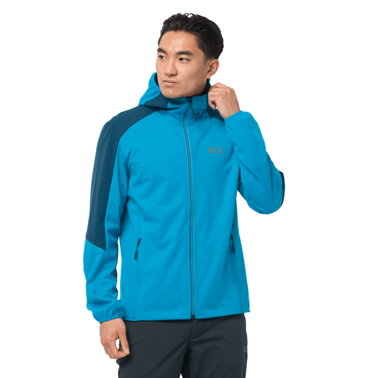 Men's Go Hike Softshell Original Blue Jewel Brand Jack Wolfskin