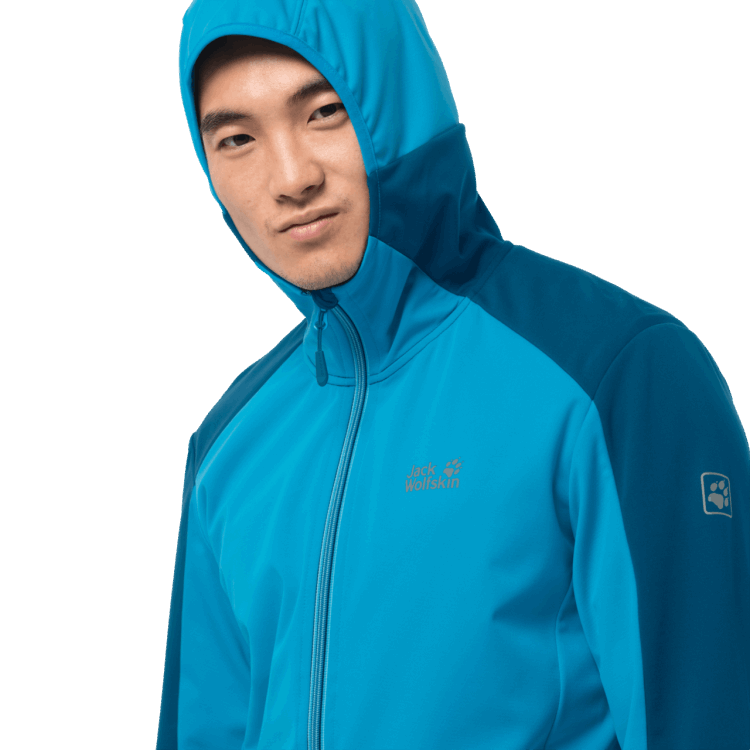 Men's Go Hike Softshell Original Blue Jewel Brand Jack Wolfskin