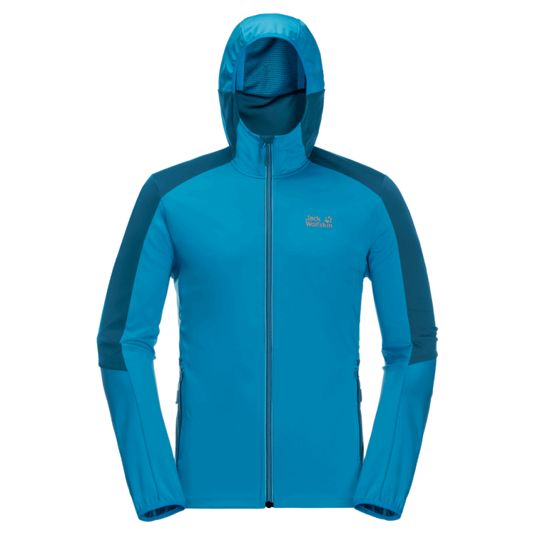 Men's Go Hike Softshell Original Blue Jewel Brand Jack Wolfskin