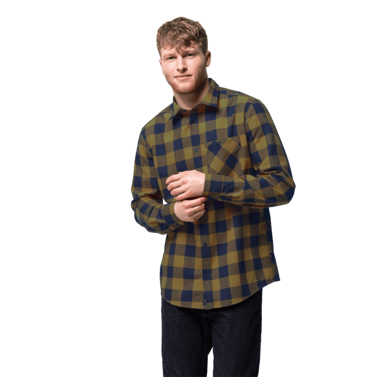 Brand Jack Wolfskin Red River Shirt Golden Amber Checks Collection