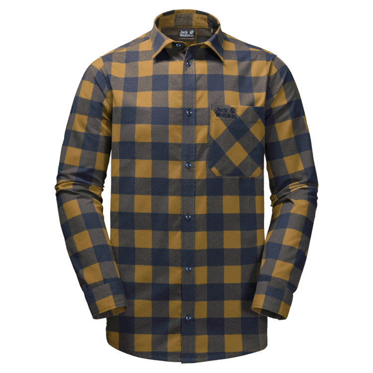 Brand Jack Wolfskin Red River Shirt Golden Amber Checks Collection