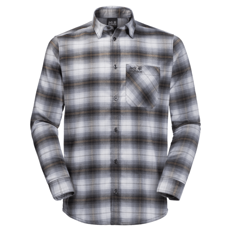 Pebble Grey Checks Brand Brand Jack Wolfskin Light Valley Shirt