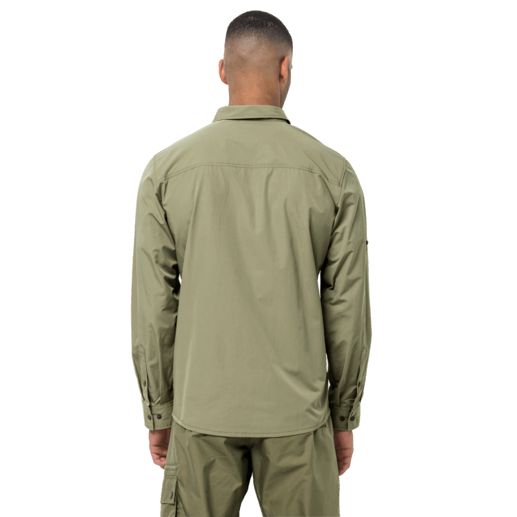 Khaki Men's Lakeside Roll-Up Shirt Hot Brand Jack Wolfskin