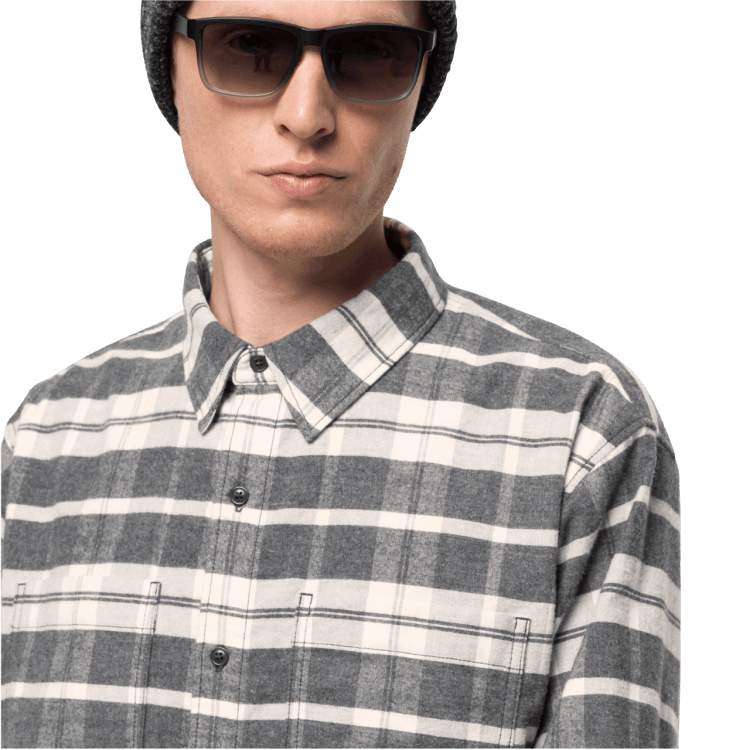 Best Men's Nature Time Shirt Brand Jack Wolfskin Phantom Checks