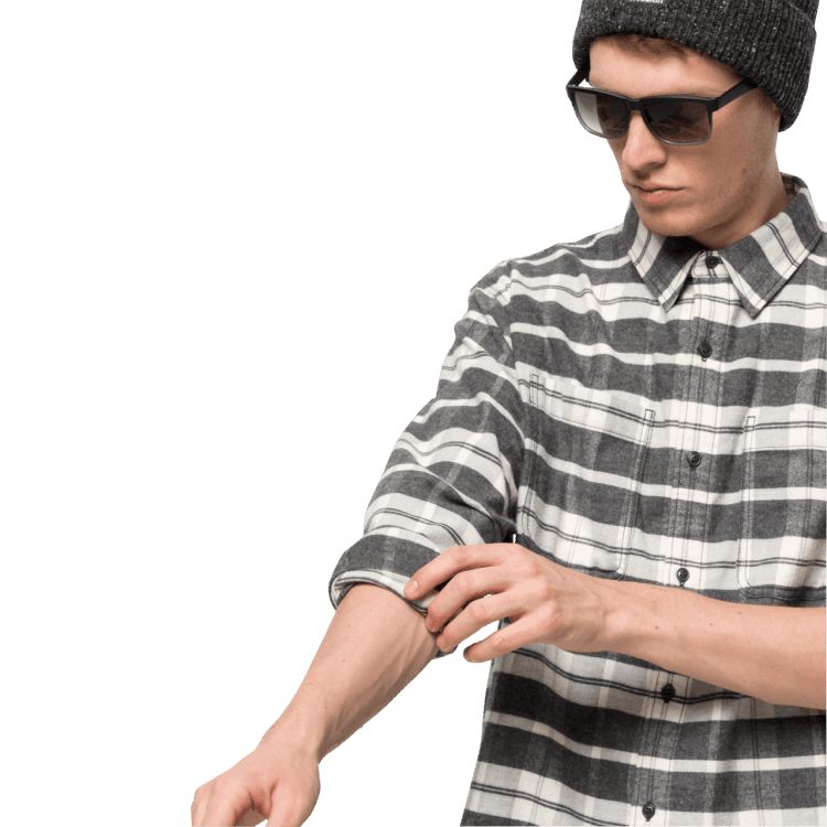 Best Men's Nature Time Shirt Brand Jack Wolfskin Phantom Checks