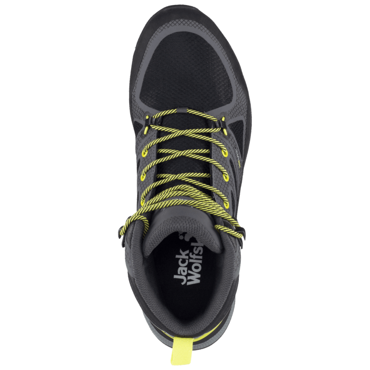 Hot Dark Grey-Lime Brand Jack Wolfskin Men's Force Striker Texapore Mid