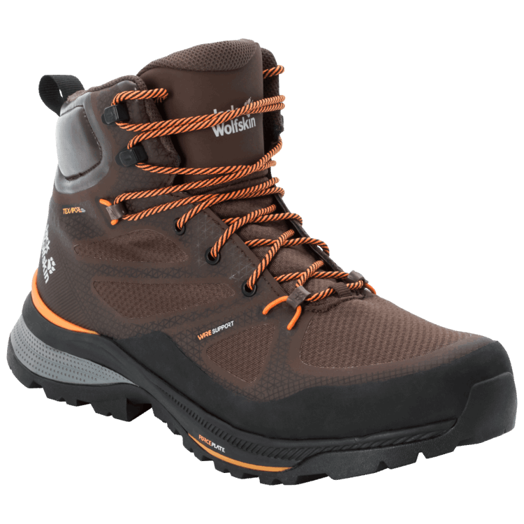 Best Mocca-Orange Men's Force Striker Texapore Mid Brand Jack Wolfskin
