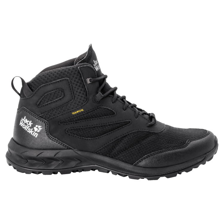 Men's Woodland Texapore Mid Black Collections Brand Jack Wolfskin