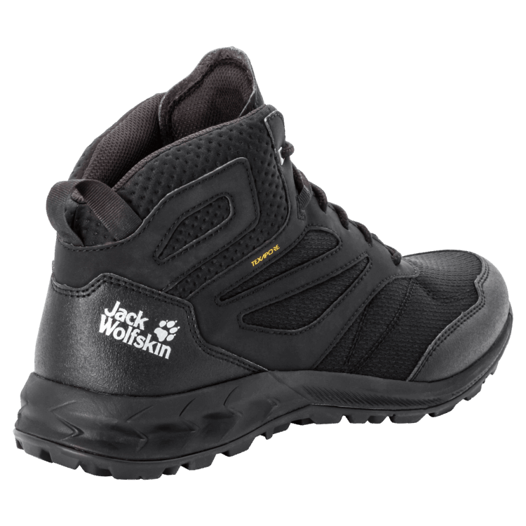Men's Woodland Texapore Mid Black Collections Brand Jack Wolfskin