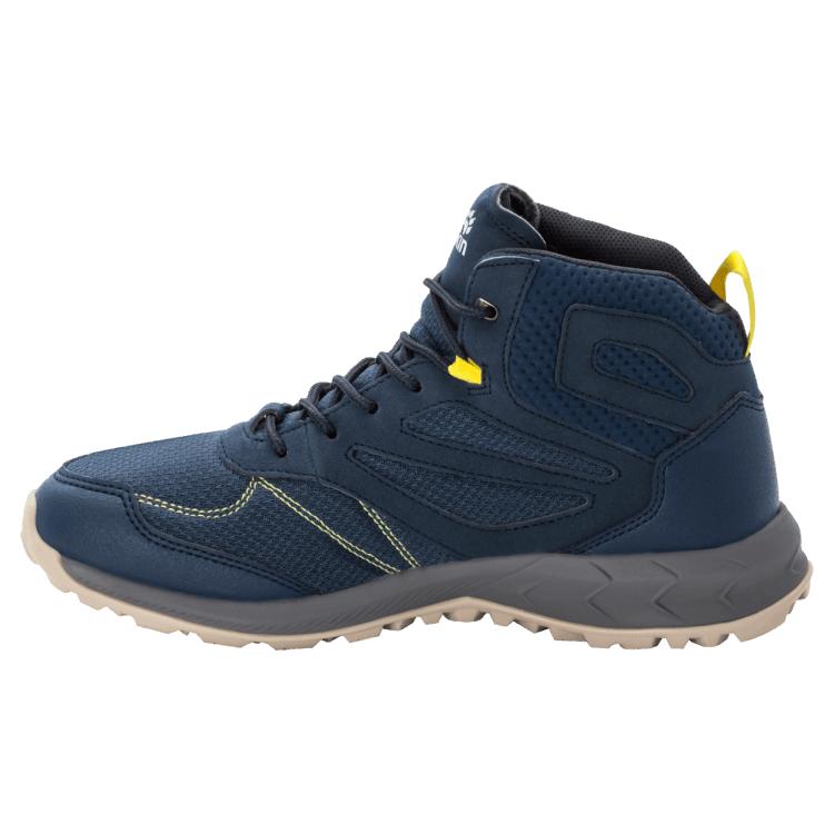 Men's Woodland Texapore Mid Origin Brand Jack Wolfskin Dark Blue-Lime