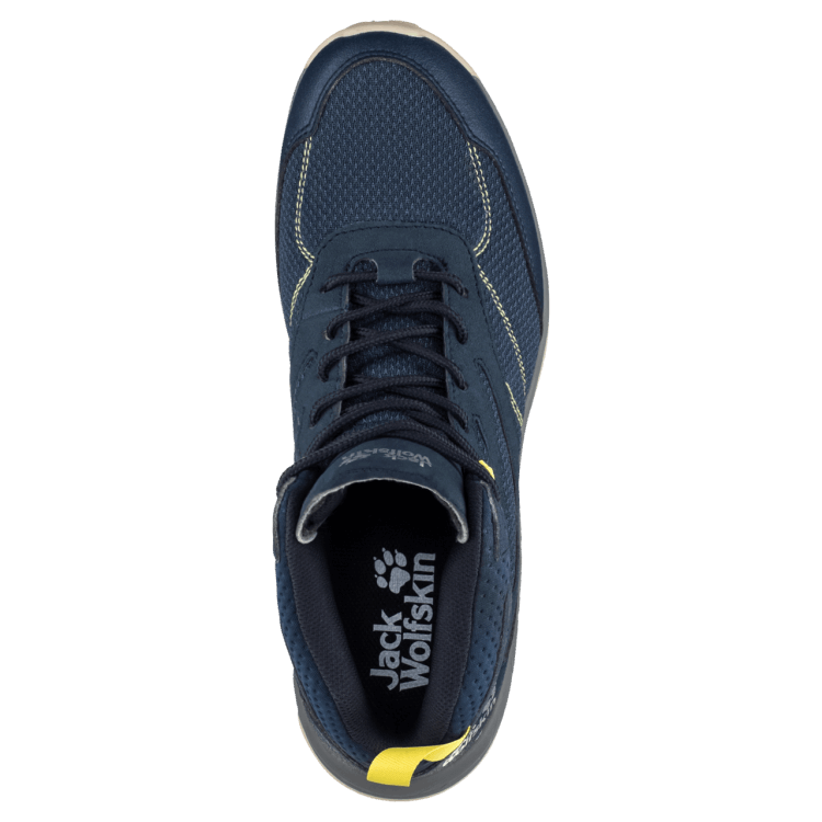 Men's Woodland Texapore Mid Origin Brand Jack Wolfskin Dark Blue-Lime