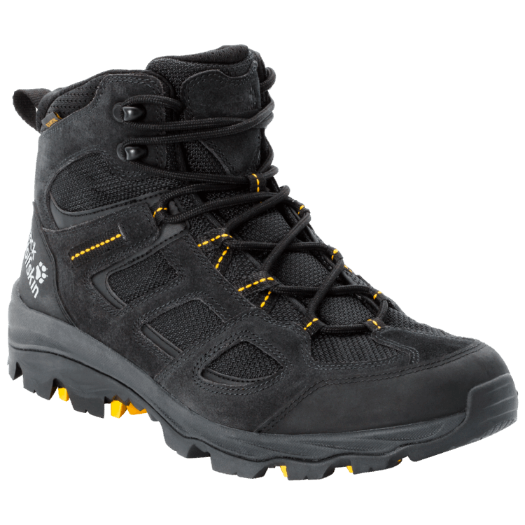 Brand Jack Wolfskin Men's Vojo 3 Texapore Mid New Black-Burly Yellow Xt