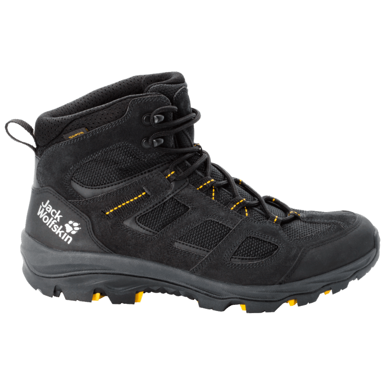 Brand Jack Wolfskin Men's Vojo 3 Texapore Mid New Black-Burly Yellow Xt
