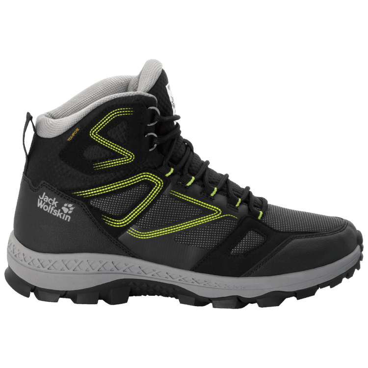 Original Men's Downhill Texapore Mid Black-Lime Brand Jack Wolfskin