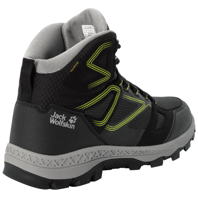 Original Men's Downhill Texapore Mid Black-Lime Brand Jack Wolfskin