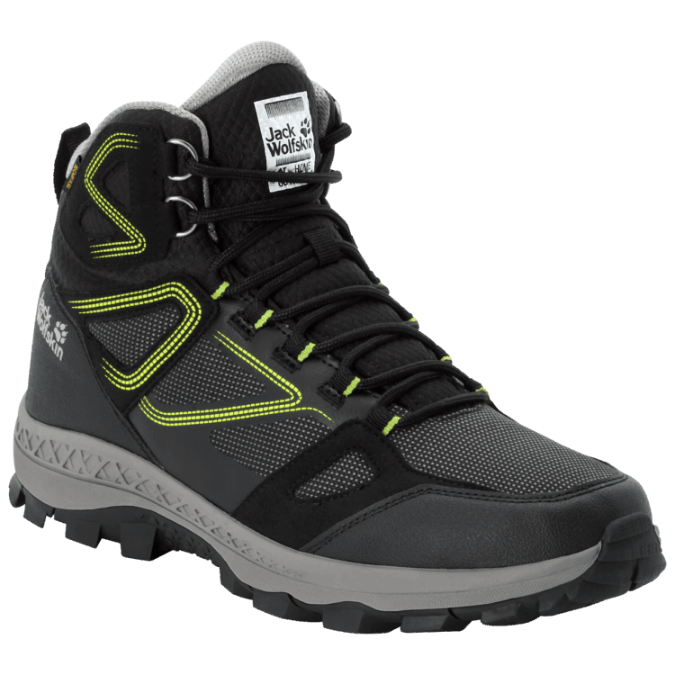Original Men's Downhill Texapore Mid Black-Lime Brand Jack Wolfskin