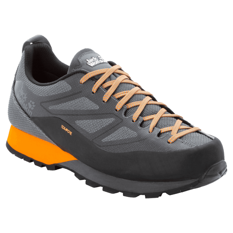 Hot Brand Jack Wolfskin Black-Orange Men's Scrambler 2 Texapore Low