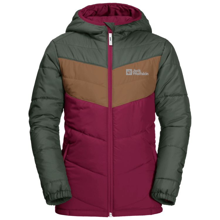 New Brand Jack Wolfskin Dark Ruby Kid's Three Hills Jacket