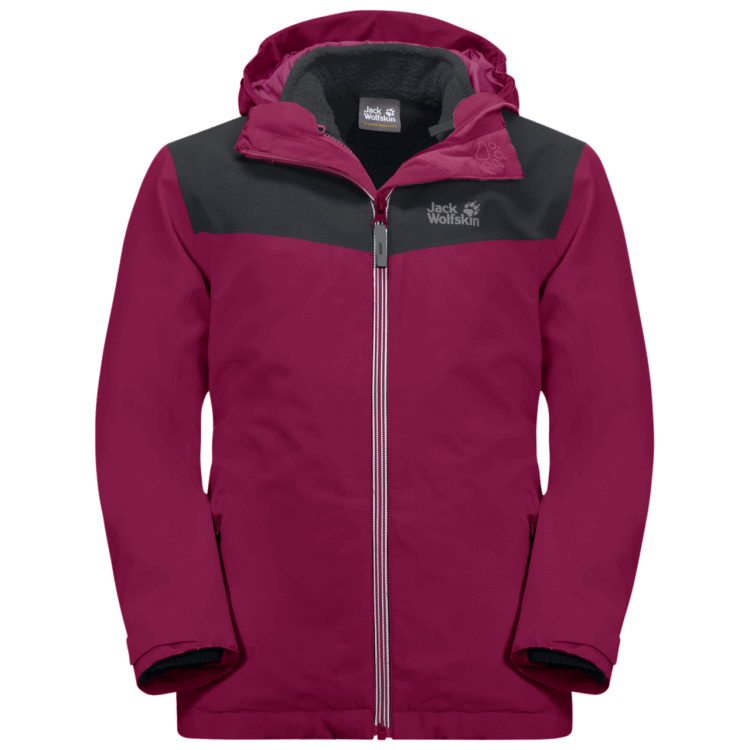 Kid's Snowfrost 3In1 Jacket Brand Jack Wolfskin Origins Dark Ruby