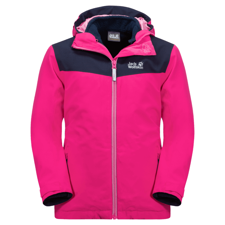 Kid's Snowfrost 3In1 Jacket Pink Peony Brand Jack Wolfskin