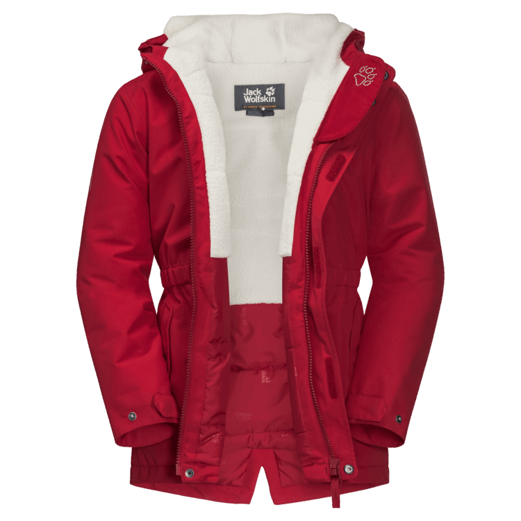Brand Jack Wolfskin Indian Red Girls' Cosy Bear Jacket New