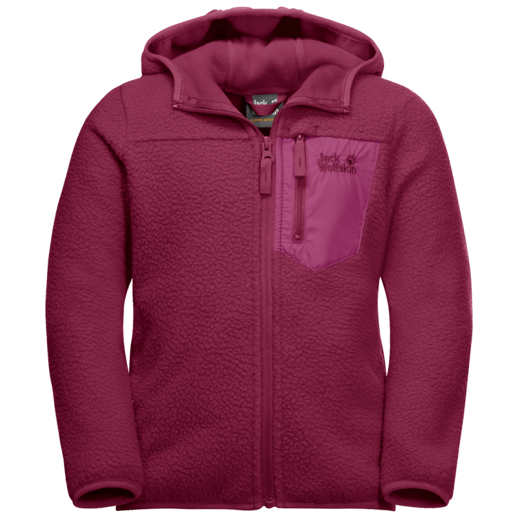 Origin Dark Ruby Brand Jack Wolfskin Kid's Ice Cloud Hood Jacket