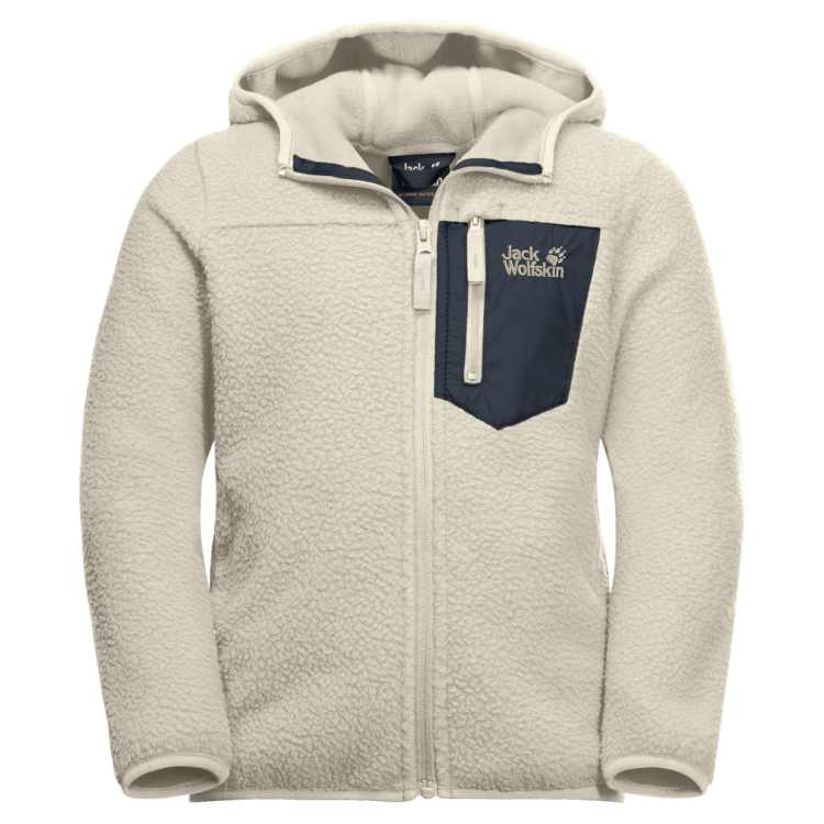 Origins White Sand Kid's Ice Cloud Hood Jacket Brand Jack Wolfskin