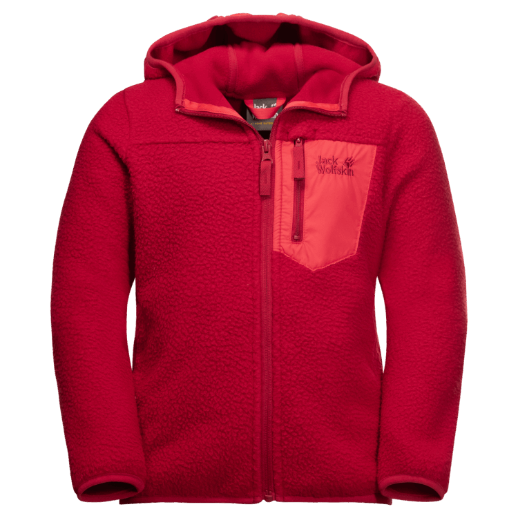 Kid's Ice Cloud Hood Jacket Brand Jack Wolfskin Indian Red Brand