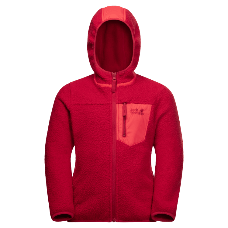 Kid's Ice Cloud Hood Jacket Brand Jack Wolfskin Indian Red Brand