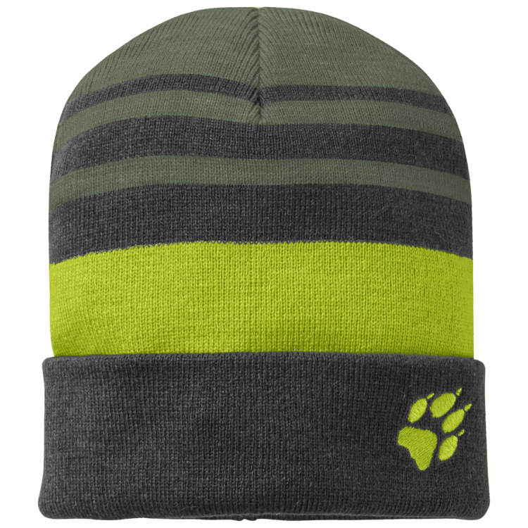 Kid's Stripy Knit Cap Fashion Brand Jack Wolfskin Thyme Green