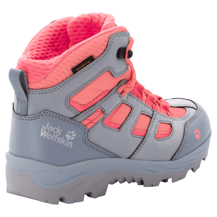 Grey Pink Kid's Vojo Texapore Mid Brand Jack Wolfskin Collection