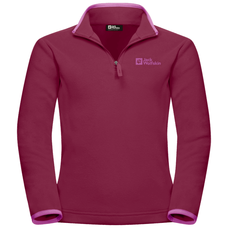 Brand Jack Wolfskin Kid's Taunus Halfull-Zipip Best Dark Ruby