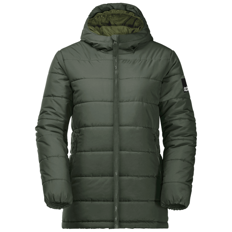 Hot Brand Jack Wolfskin Youth Spirit Insulated Long Jacket Thyme Green