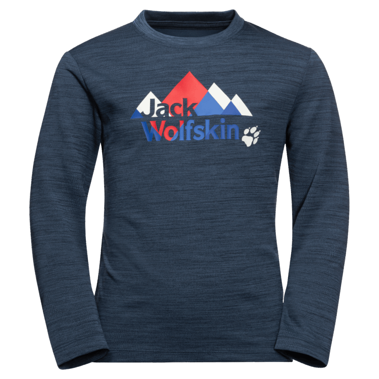Kid's Vargen Longsleeve Original Dark Blue-Red Brand Jack Wolfskin