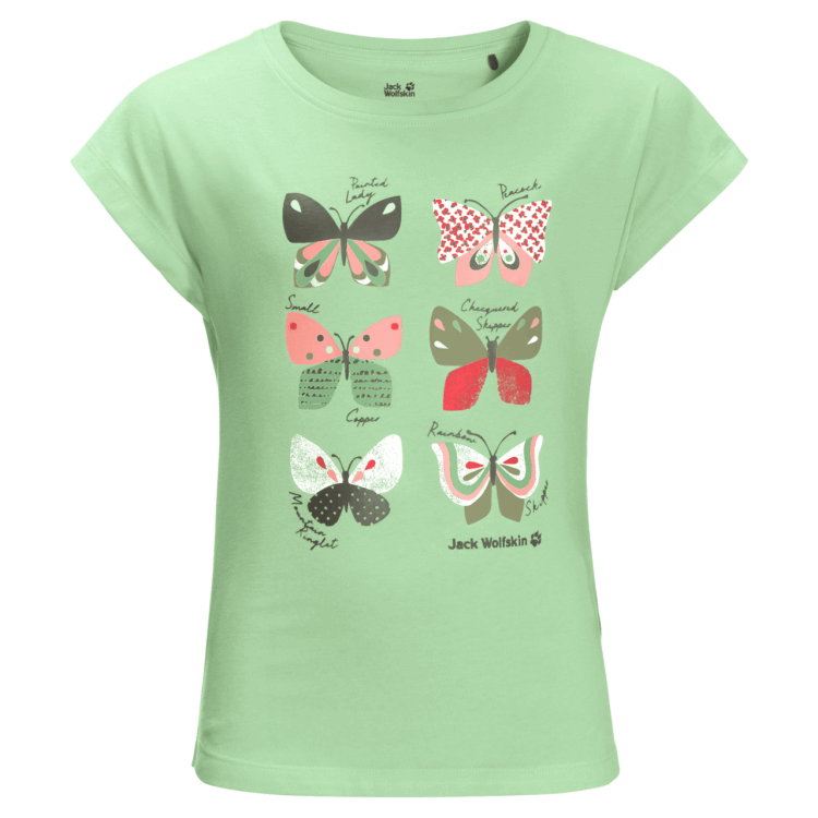 Brand Jack Wolfskin Milky Green New Girls' Butterfly T