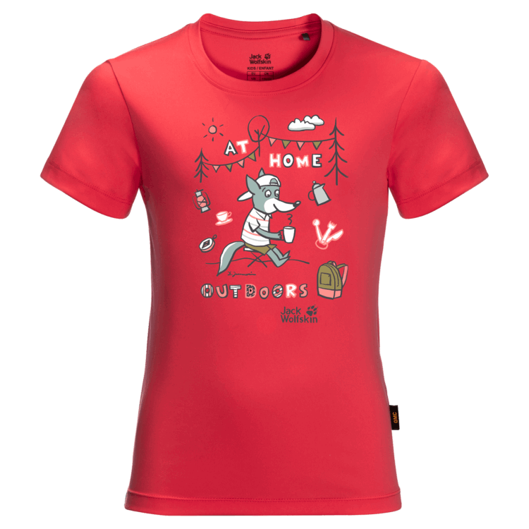 Brand Jack Wolfskin Collection Kid's Happy Camper T Tulip Red
