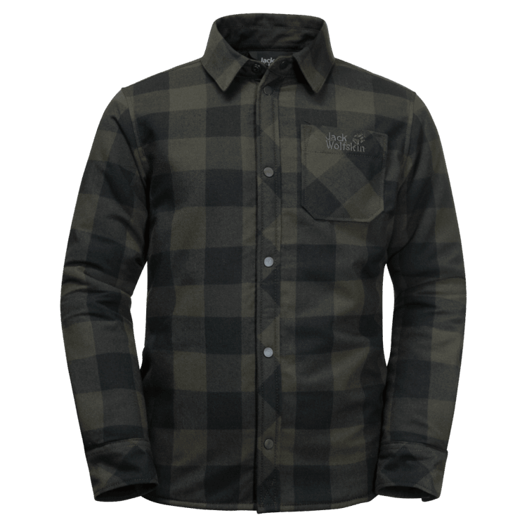 Origins Bonsai Green Checks Brand Jack Wolfskin Kid's Whiteville Shacket
