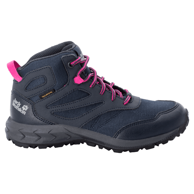Brand Jack Wolfskin Dark Blue-Pink Kid's Woodland Texapore Mid Origins