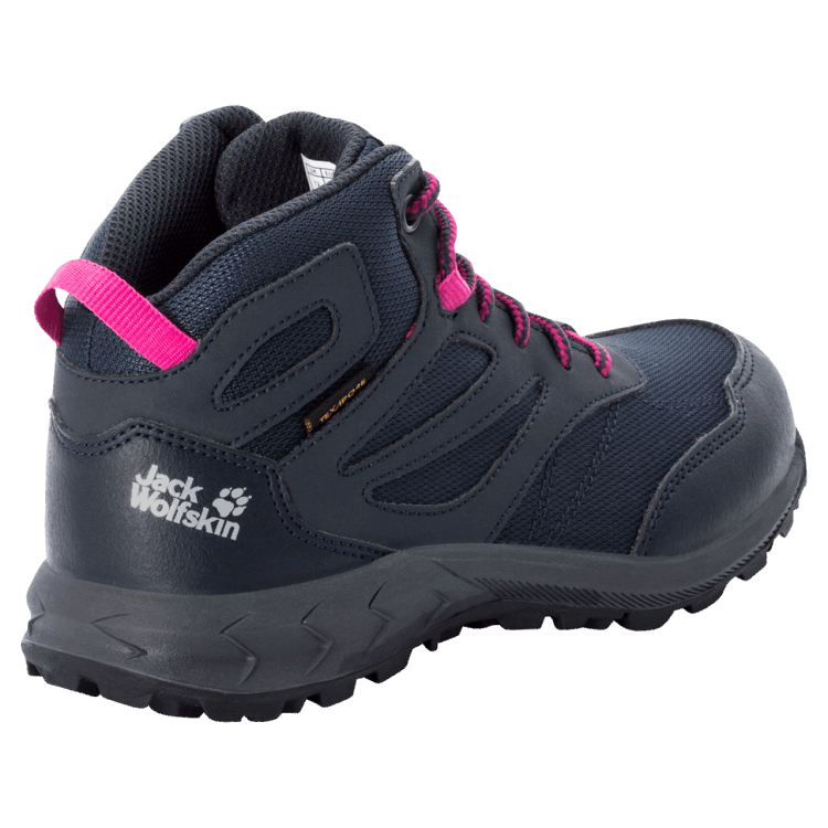 Brand Jack Wolfskin Dark Blue-Pink Kid's Woodland Texapore Mid Origins