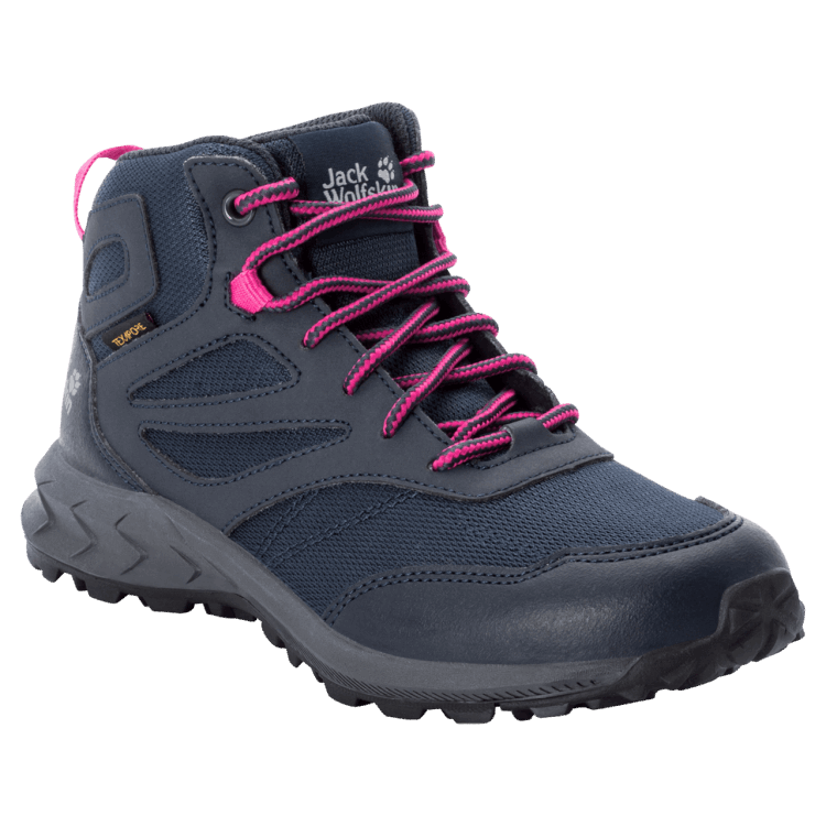 Brand Jack Wolfskin Dark Blue-Pink Kid's Woodland Texapore Mid Origins