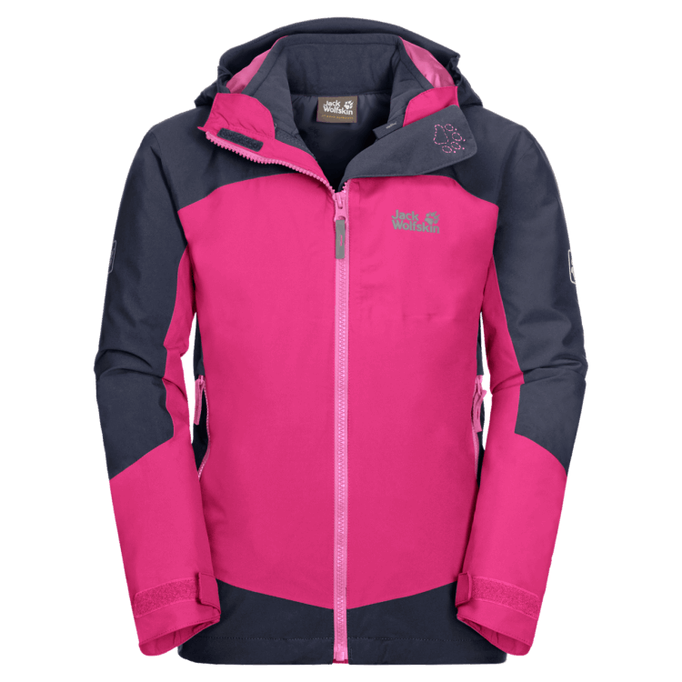 Brand Jack Wolfskin Kid's Ropi 3In1 Jacket New Pink Peony